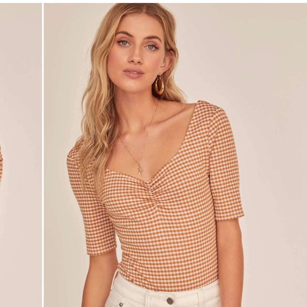 ASTR the Label Diem Gingham Bodysuit